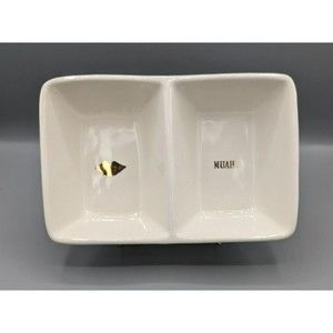 Rae Dunn Muah Lip Divided Dish Bowl Candy Nuts Dip Condiments Artisan Collection